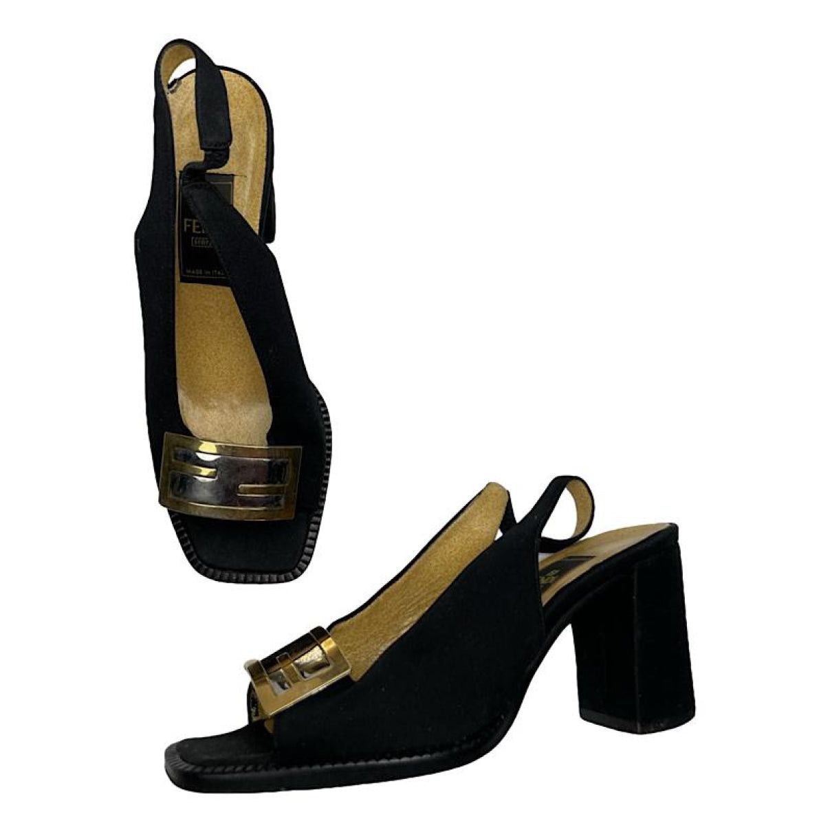 Fendi Black Leather Heel Size US 4.5 / IT 34.5 - 1 Thumbnail
