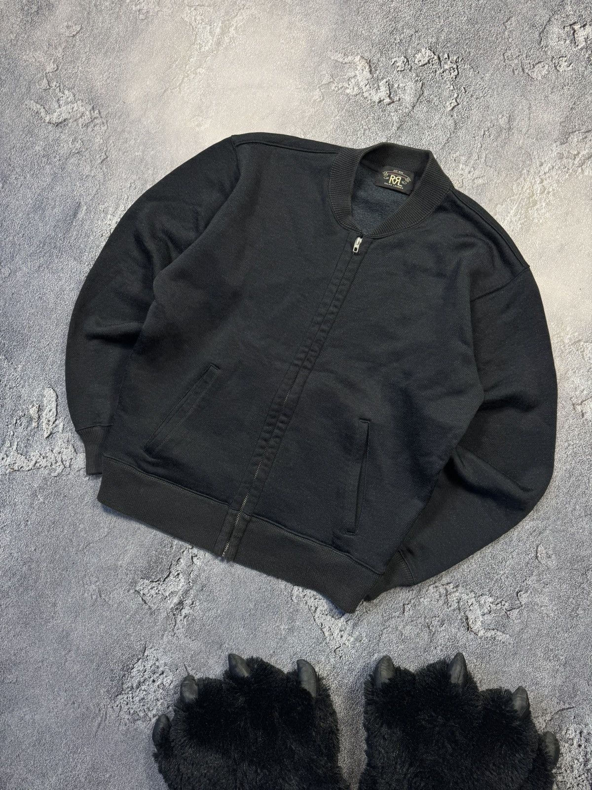 RRL Ralph Lauren RRL Ralph Lauren Double RL Zip-Up Bomber Jacket Faded Black Size US S / EU 44-46 / 1 - 1 Thumbnail