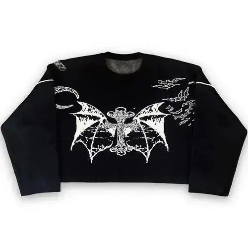 Japanese Brand × Vintage Men's winter Dark Bat Hip Hop sweater Size US M / EU 48-50 / 2 - 1 Thumbnail