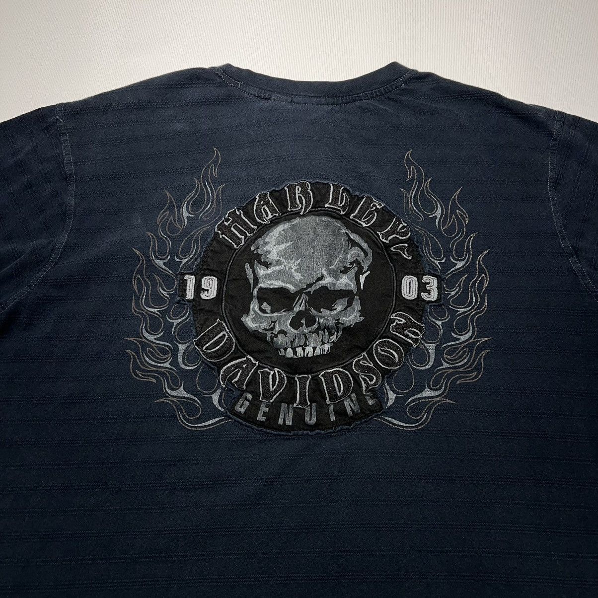 Harley Davidson Harley Davidson Tee Shirt Black Long Sleeve Henley Skull Size US XXL / EU 58 / 5 - 12 Thumbnail