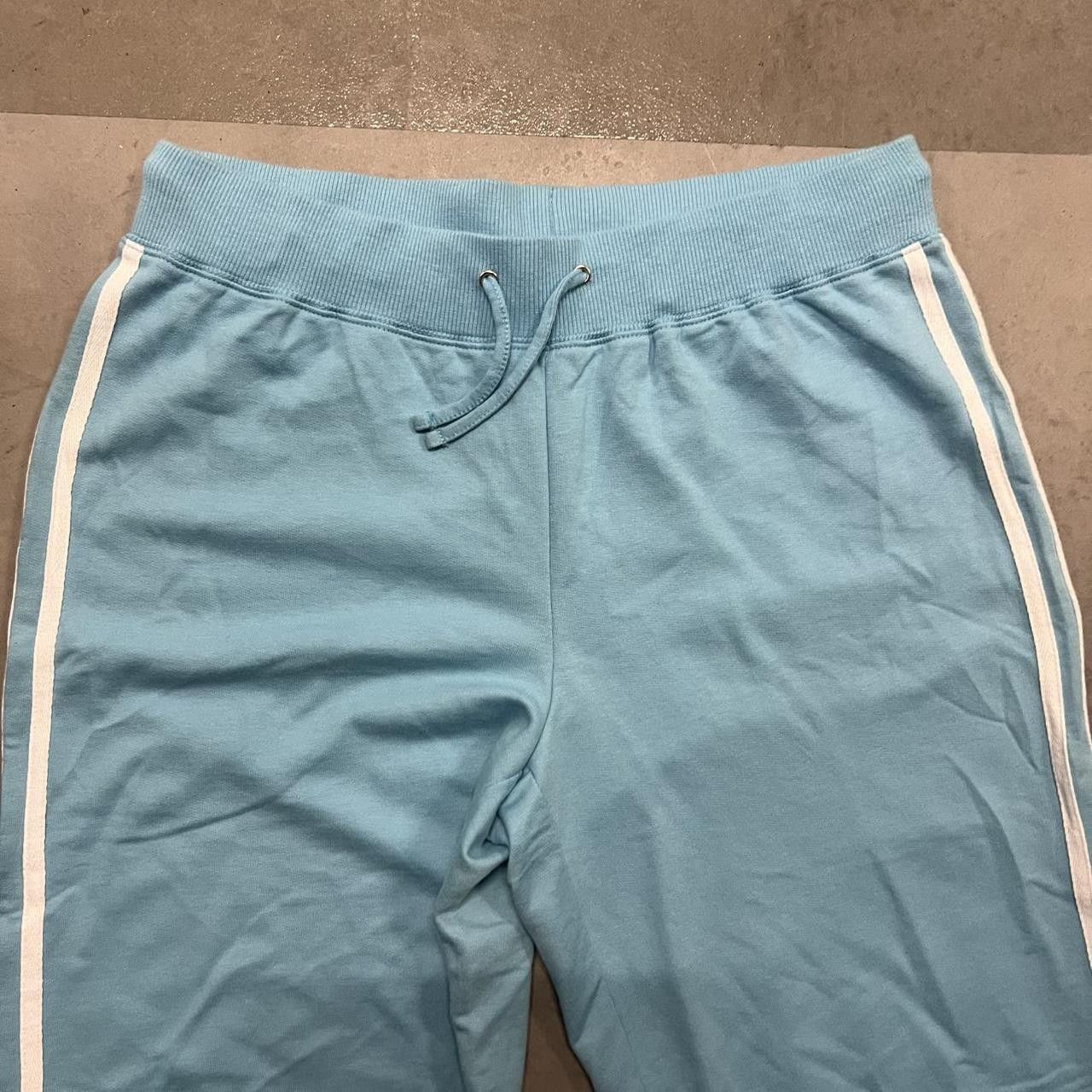 Vintage Vintage Y2K/2000s Super Baggy Baby Blue Striped Sweatpants With Adjustable waistbands with drawstring! Size US 34 / EU 50 - 3 Thumbnail