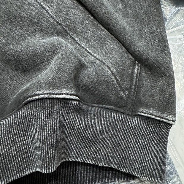 Designer Unique Design Vintage Black Washed Zipper Hoodie Size US XL / EU 56 / 4 - 7 Thumbnail