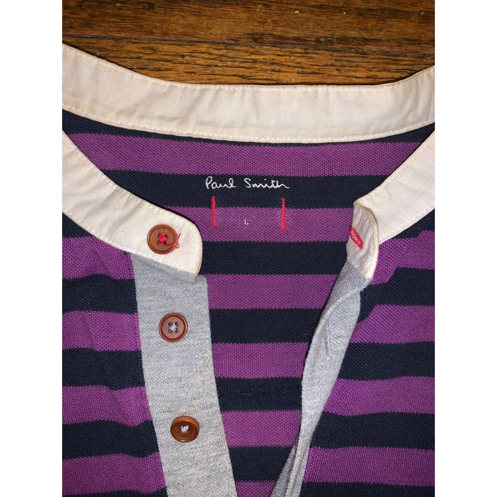Paul Smith Paul Smith Archive Striped Henley Purple Black Men’s Large Size US L / EU 52-54 / 3 - 4 Thumbnail