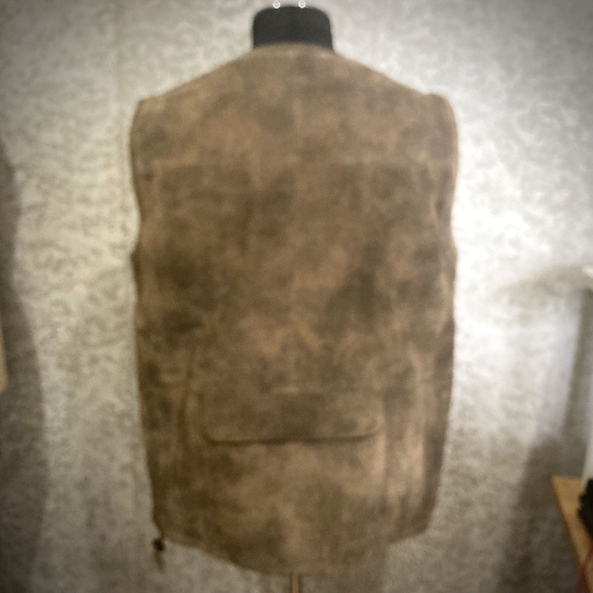 Japanese Brand Oversized Brown Pig Suede Leather Vest Size US S / EU 44-46 / 1 - 2 Thumbnail