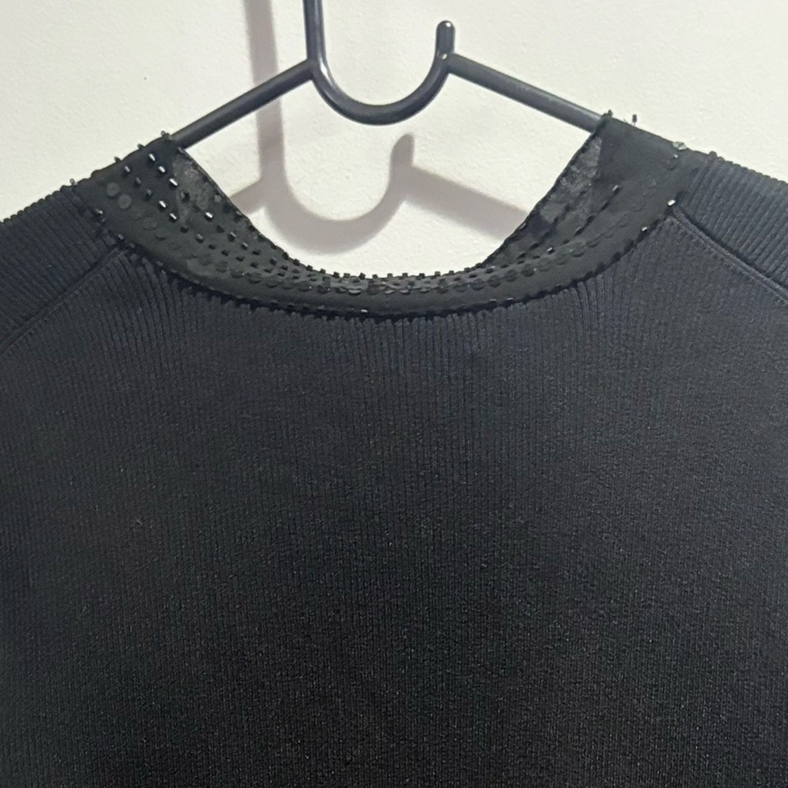 Other CABLE & GAUGE Womens Black Beaded Sequin Puff Sleeve Sweater Size L / US 10 / IT 46 - 5 Thumbnail