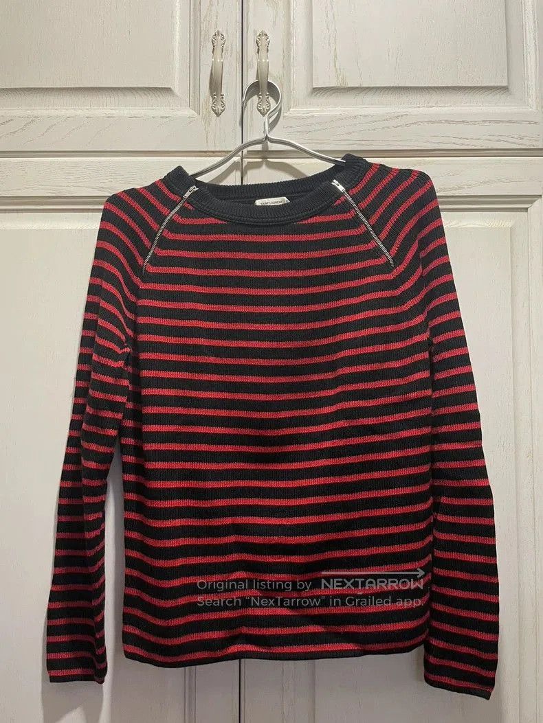 Saint Laurent Paris Saint Laurent Red Black Stripe Sweater. Size US S / EU 44-46 / 1 - 1 Thumbnail