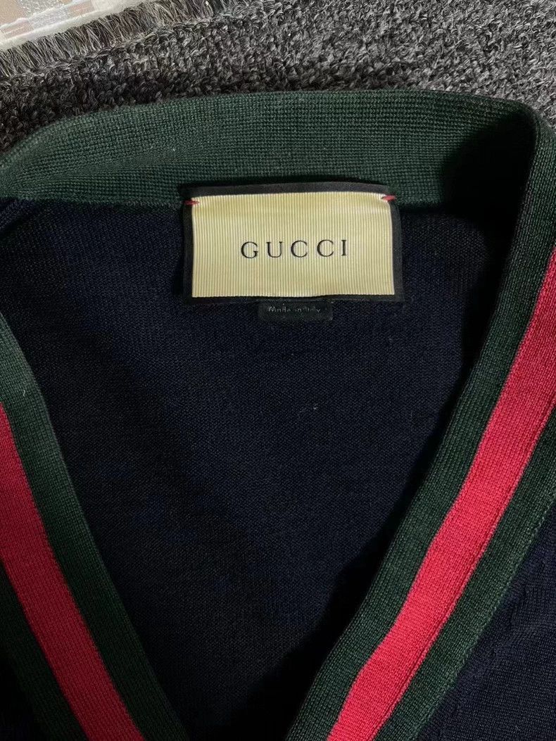 Gucci Gucci Classic red and green wool cardigan sweater -DMC Size US L / EU 52-54 / 3 - 3 Thumbnail