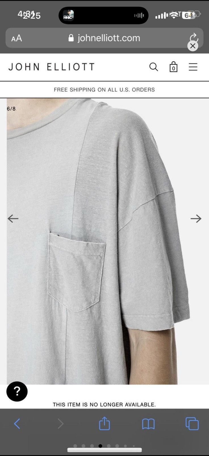 John Elliott CLAY PANELED POCKET TEE Size US L / EU 52-54 / 3 - 18 Thumbnail