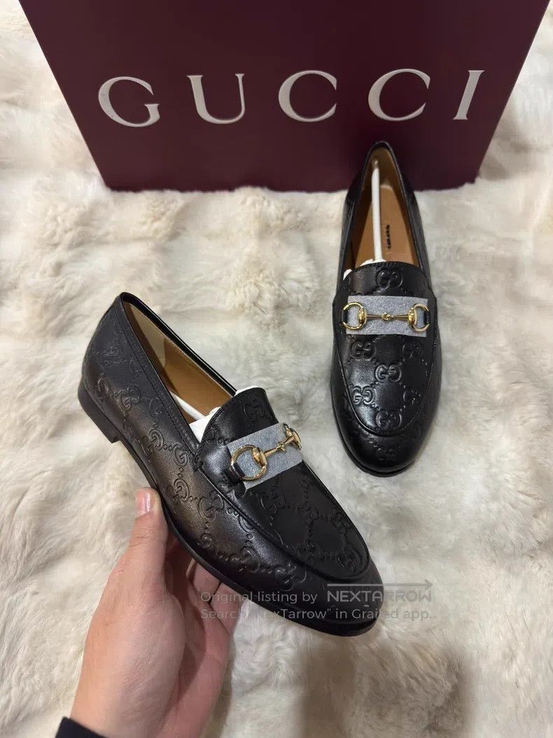 Gucci Guicci Black and Gold Full Print Loafers Leather Shoes Size US 5 / IT 35 - 3 Thumbnail