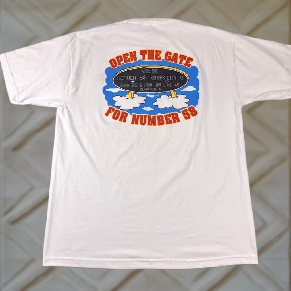 NFL VINTAGE NFL KC Chiefs Derrick Thomas Memorial Heaven Tribute T-Shirt XL White Crew Neck Short Sleeve Men 58 Heaven 58 Football Memorial 58 Size US XL / EU 56 / 4 - 1 Thumbnail