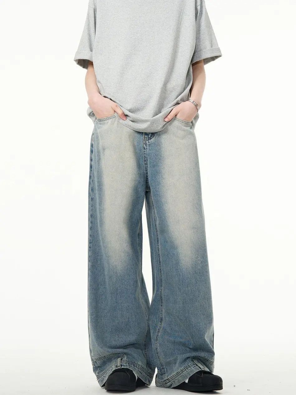 Japanese Brand × Jean Retro loose wide leg straight leg jeans Size US 32 / EU 48 - 1 Thumbnail