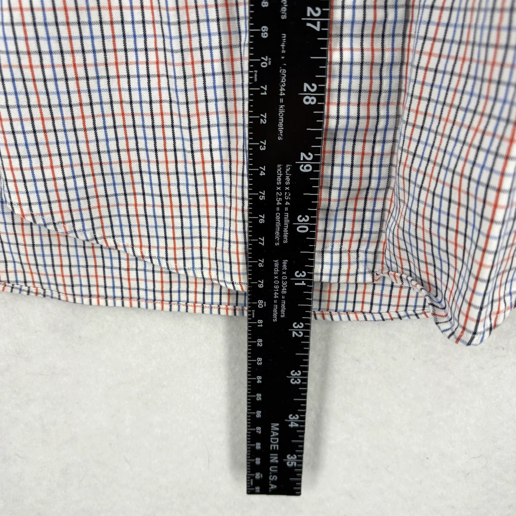 Ralph Lauren Ralph Lauren Dress Shirt Mens 15 32/33 Blue Orange Check Button Down Shirt Size 40R - 7 Thumbnail