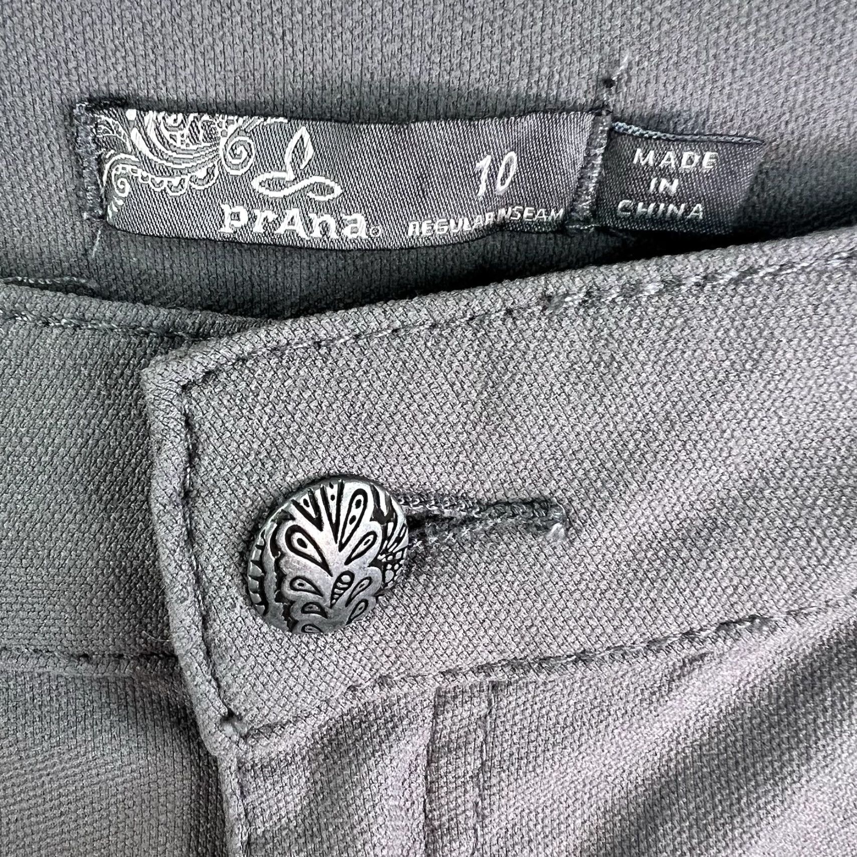 Prana VINTAGE PrANA Brenna Skinny Chino Pants Women Size 10 Gray Twist Fabric Stretch Drop Waist Size 32" / US 10 / IT 46 - 5 Thumbnail