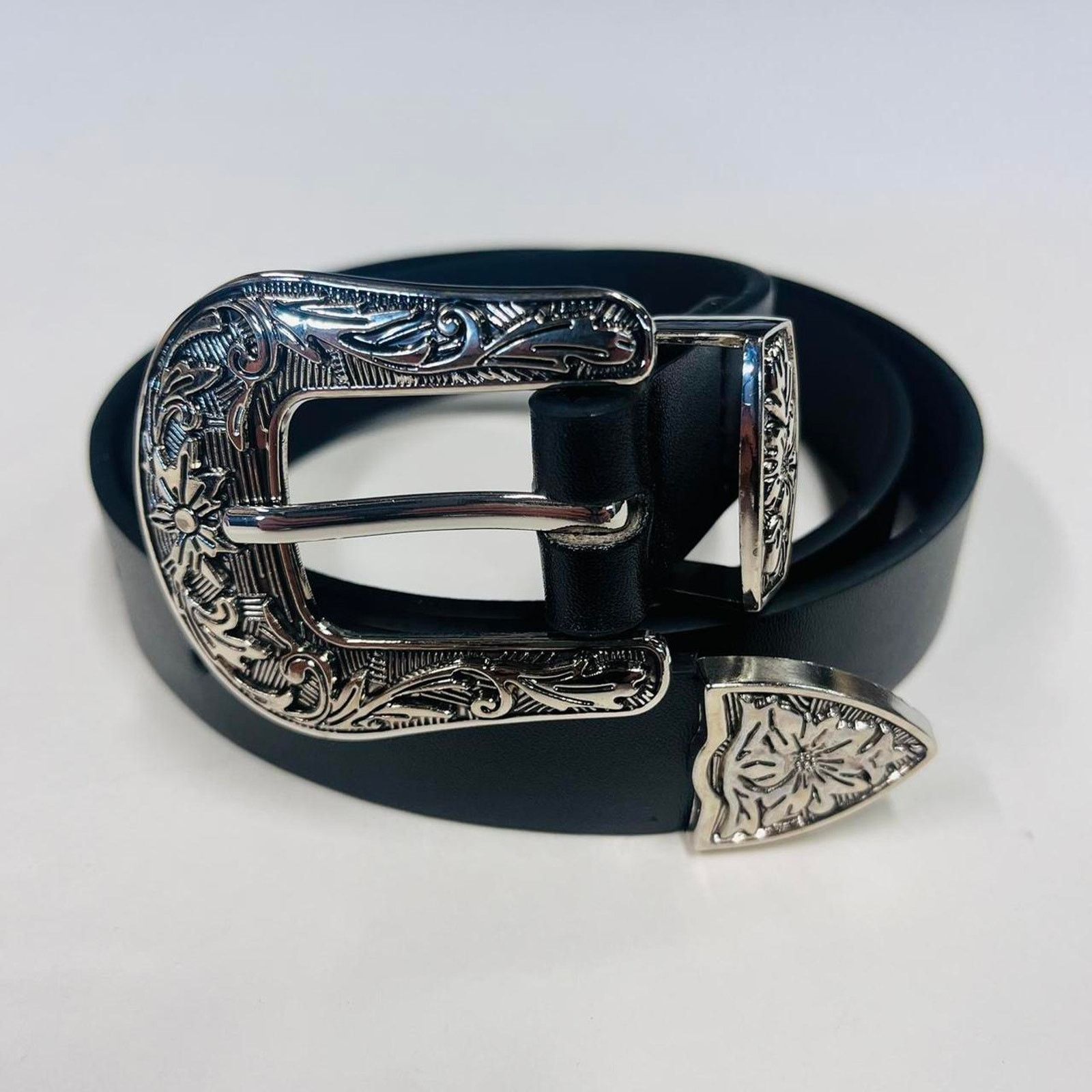 Vintage vintage black american western cowboy boho black belt Size ONE SIZE - 1 Thumbnail