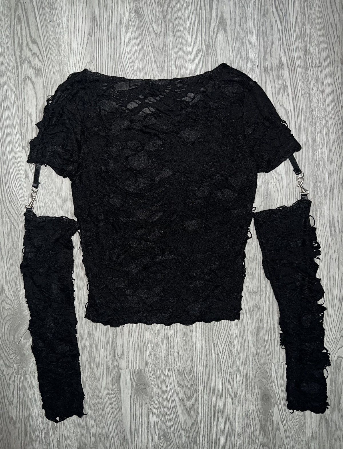 Dolls Kill WIDOW toxic for life sherred top 🖤☠️ Size S / US 4 / IT 40 - 2 Thumbnail