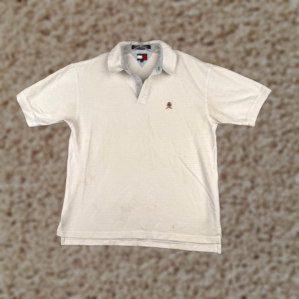 Tommy Hilfiger Tommy Hilfiger Polo Shirt Men XL White Short Sleeve Cotton Slim Fit Activewear Size US XL / EU 56 / 4 - 1 Thumbnail