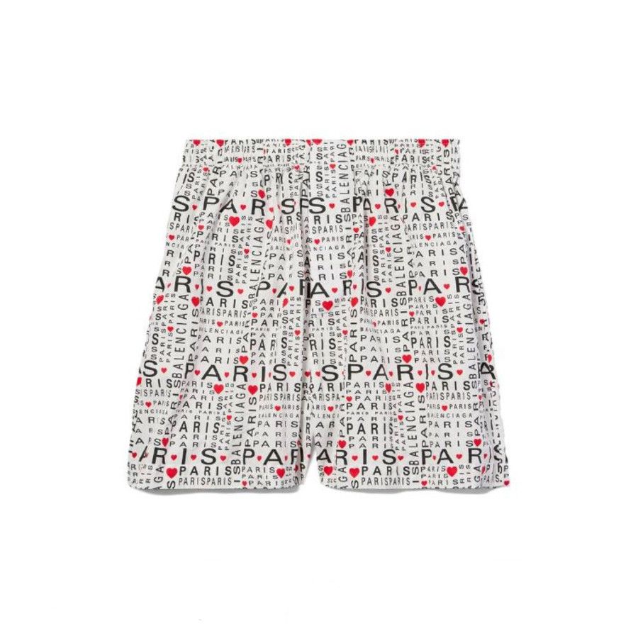 Balenciaga o1la1rc1a0526 Love Paris Pyjama Shorts in White Size US 32 / EU 48 - 1 Preview