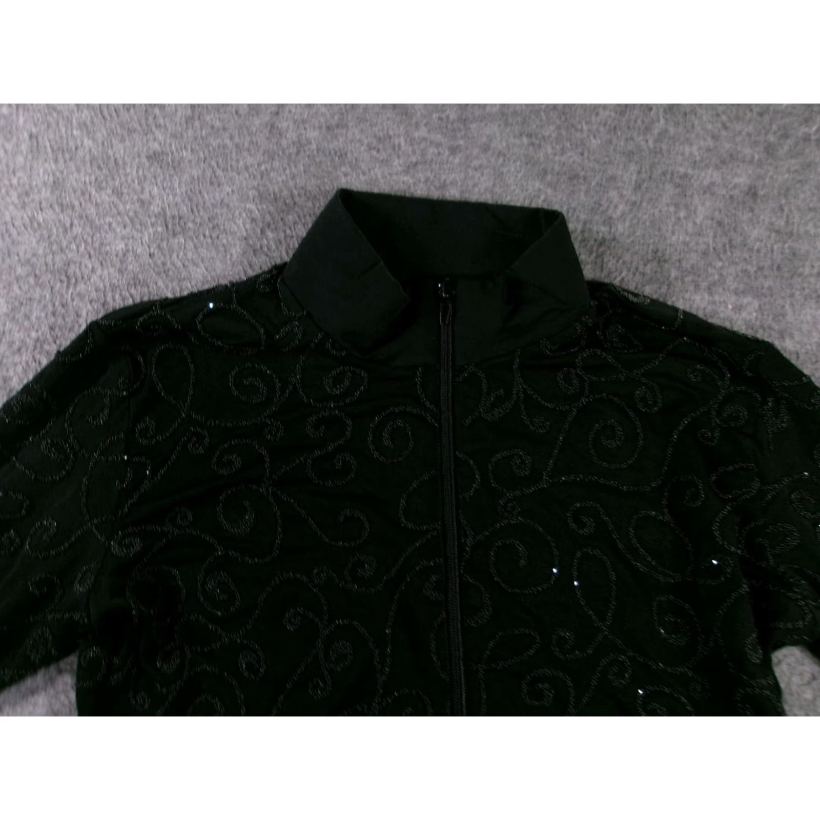 Vintage Capezio Jacket Women M Black Embellished Sequins Dance Vintage USA Made Size M / US 6-8 / IT 42-44 - 2 Thumbnail