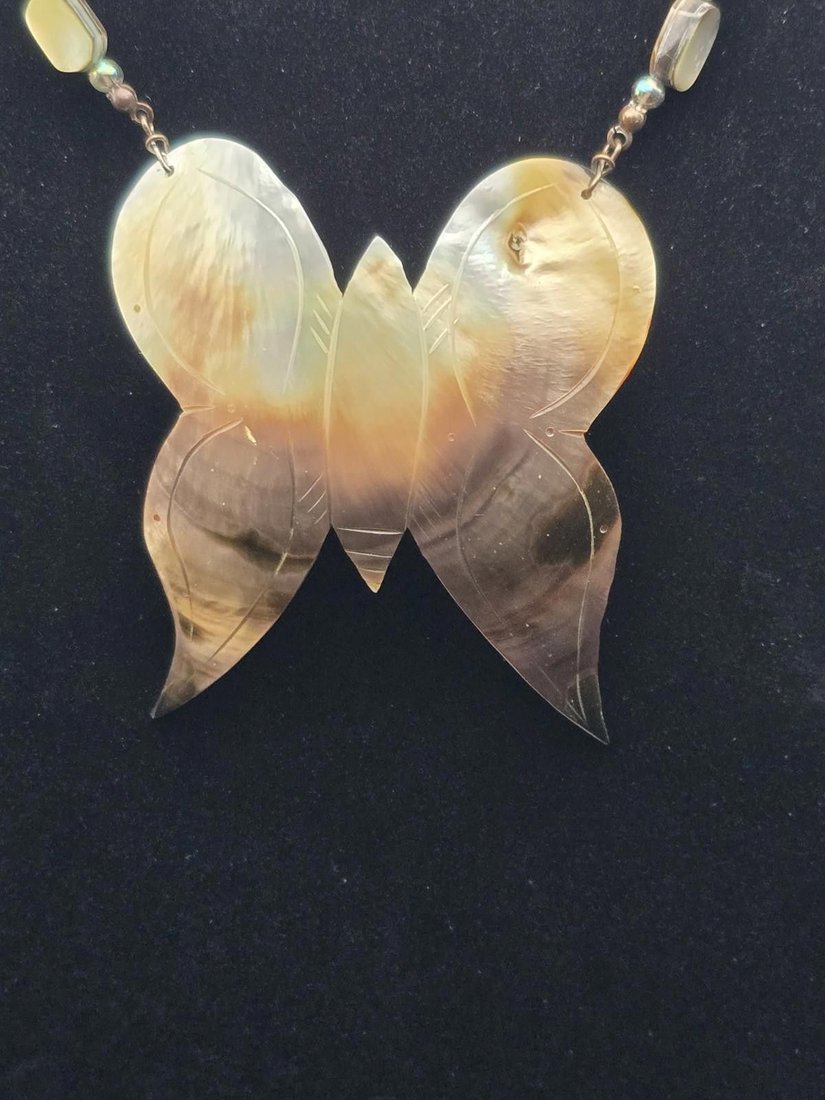 Other Vintage Miriam Haskell Butterfly Necklace – Carved MOP Size ONE SIZE - 2 Thumbnail