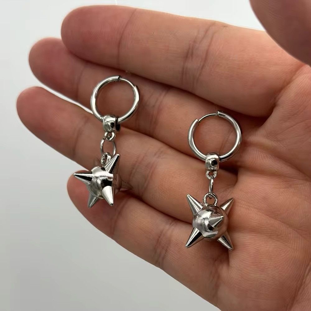 Jewelry Spiky Ball Hoop Dangle Earrings Size ONE SIZE - 1 Thumbnail