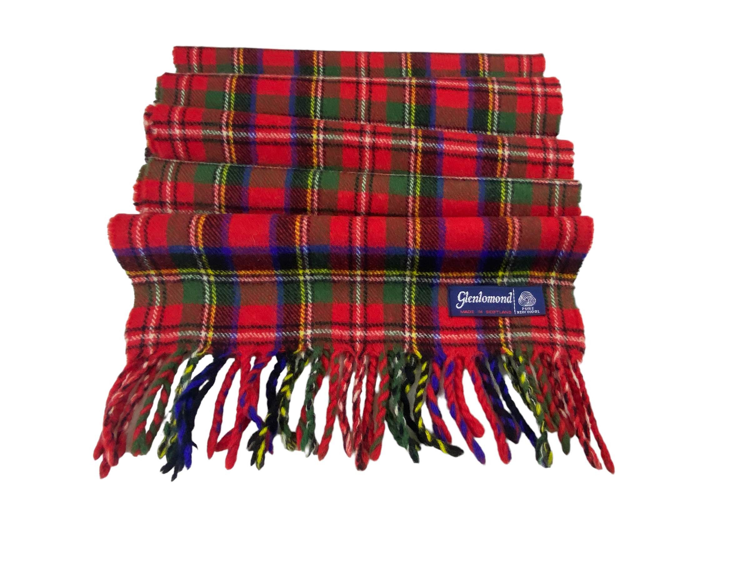 Vintage Vintage Glenlomond Checkered Pure Wool Scarf - Tartan Plaid Size ONE SIZE - 6 Thumbnail