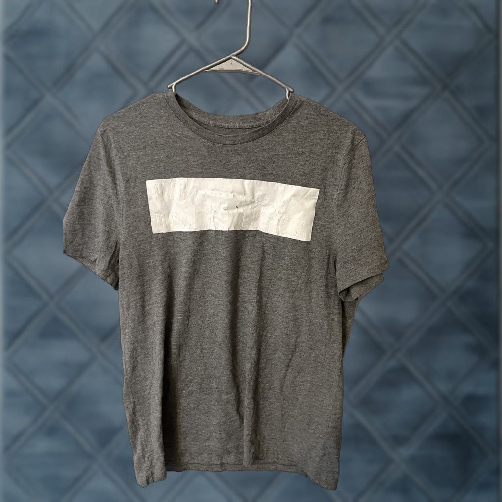 Express Express Shirt Men's Medium Gray Stripe Short Sleeve Stretch Crew Neck T-Shirt Size US M / EU 48-50 / 2 - 1 Thumbnail