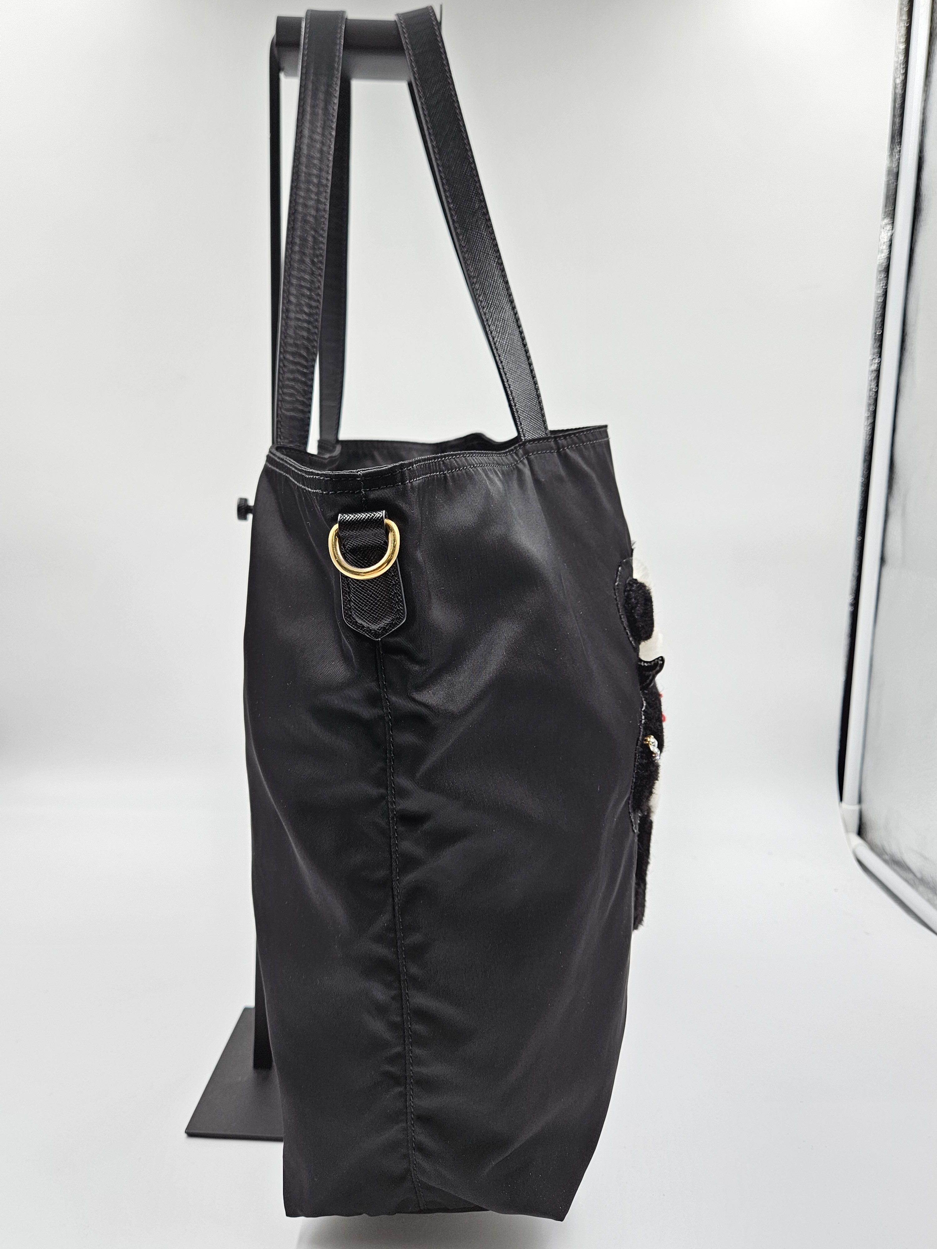 Prada Black Tessuto Nylon Panda Tote Size ONE SIZE - 5 Thumbnail