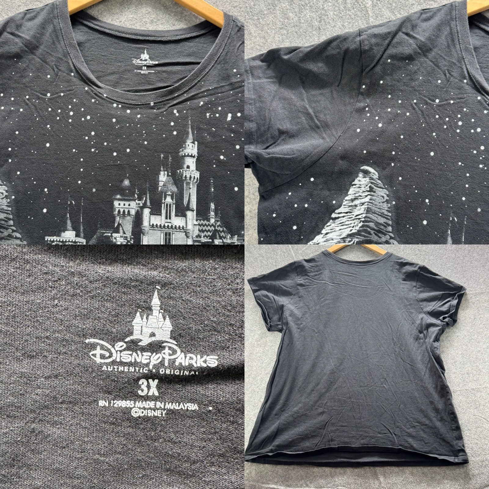 Vintage Disneyland Shirt Mens M Black Castle Mickey Graphic Tee Crewneck Cotton Tagless Size US M / EU 48-50 / 2 - 8 Thumbnail