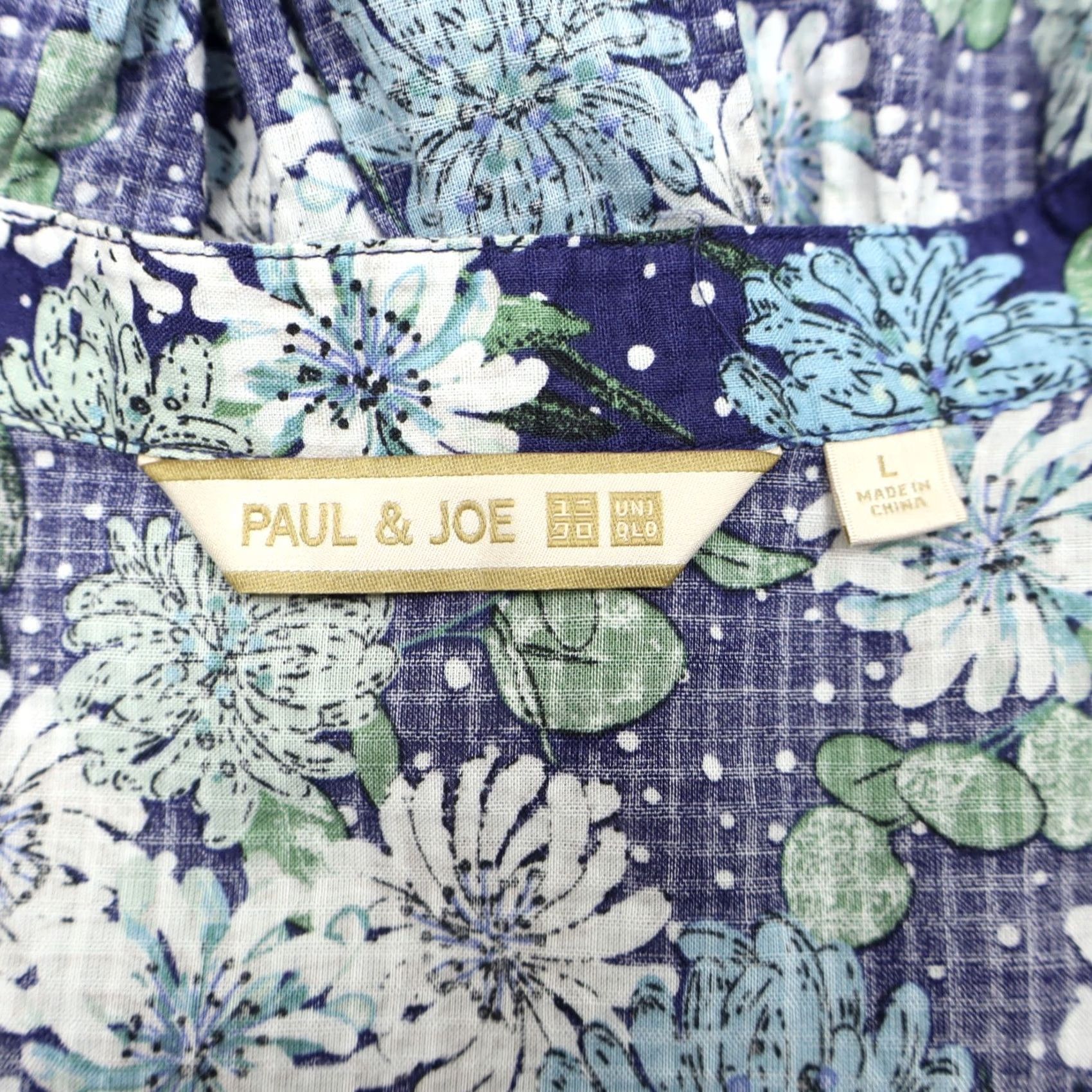 Uniqlo Uniqlo X Paul & Joe Shirt Dress Navy Blue Floral L Womens Puff Sleeve Midi Size L / US 10 / IT 46 - 4 Thumbnail