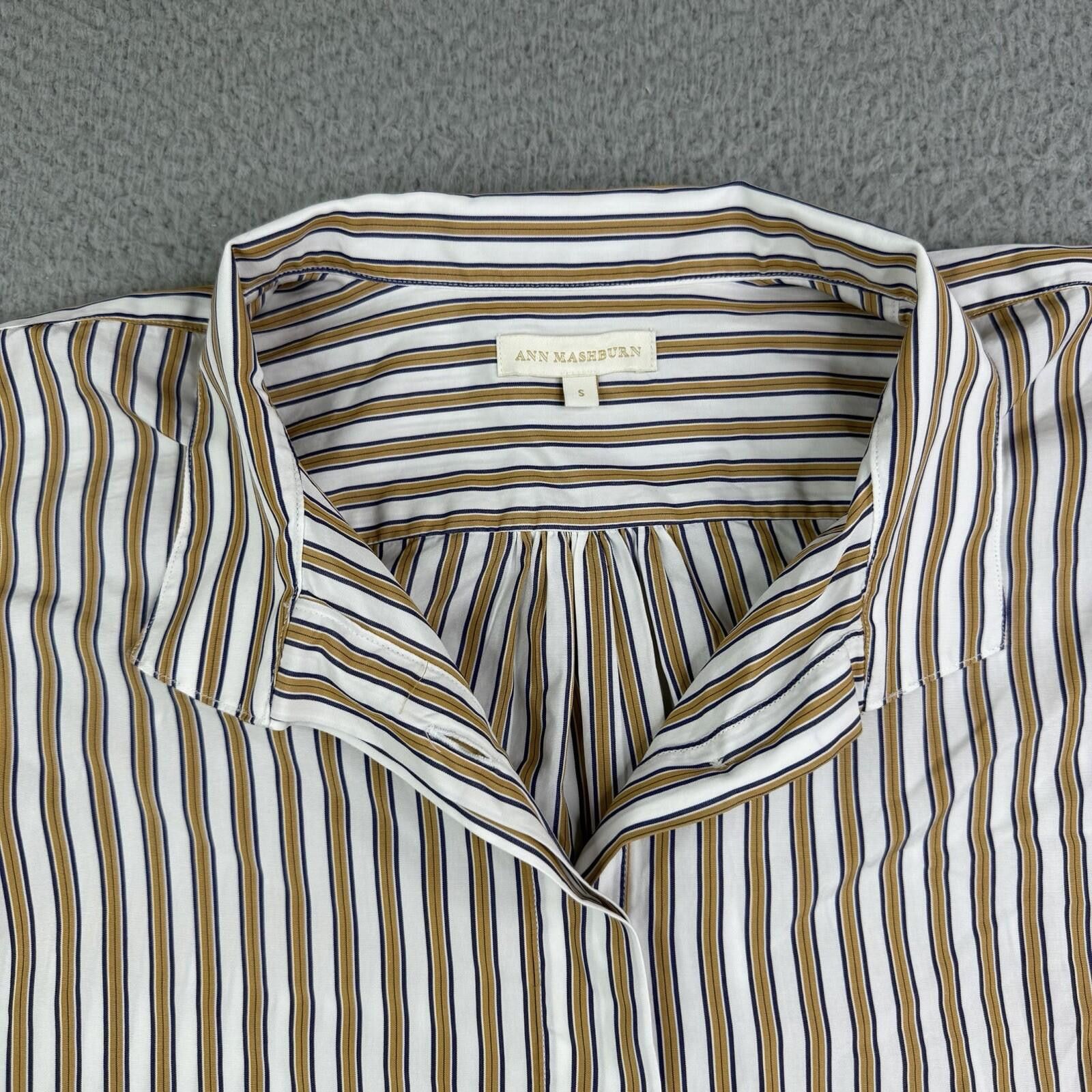 Other Ann Mashburn Cotton Striped Front Collared Shirt Women's S Size S / US 4 / IT 40 - 3 Thumbnail