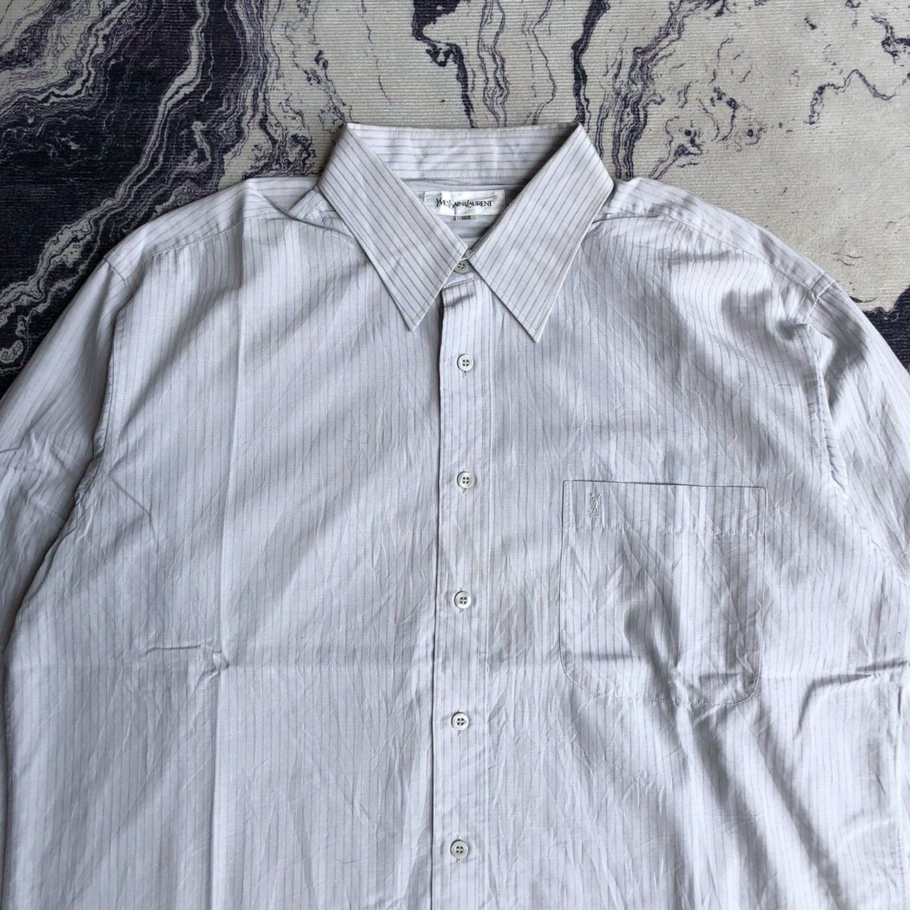 Yves Saint Laurent Vintage 90s Yves Saint Laurent Striped Shirt Size US XL / EU 56 / 4 - 2 Thumbnail