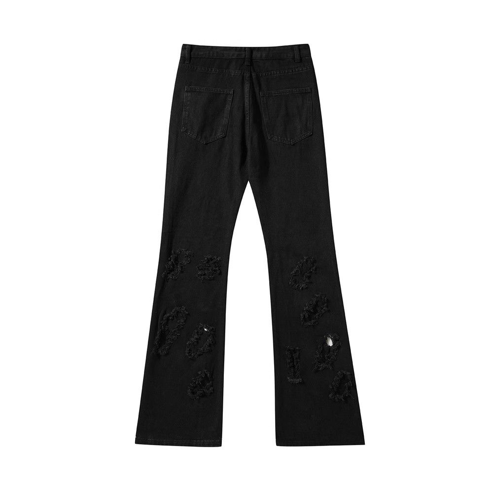 Japanese Brand × Jean Heavy industry hip hop punk trend flared ripped jeans y2k Size US 32 / EU 48 - 6 Thumbnail