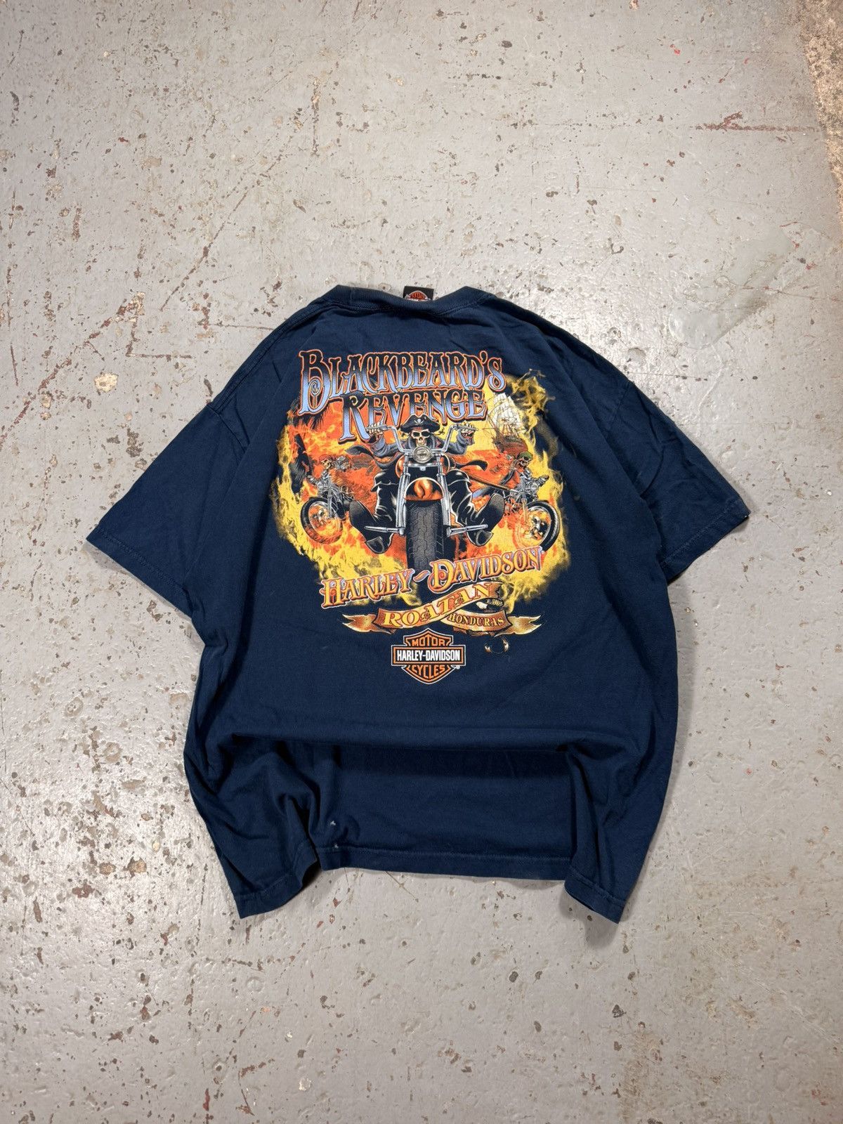 Vintage Vintage Harley Davidson Distressed Painter Pirate Tee Size US XXL / EU 58 / 5 - 5 Thumbnail