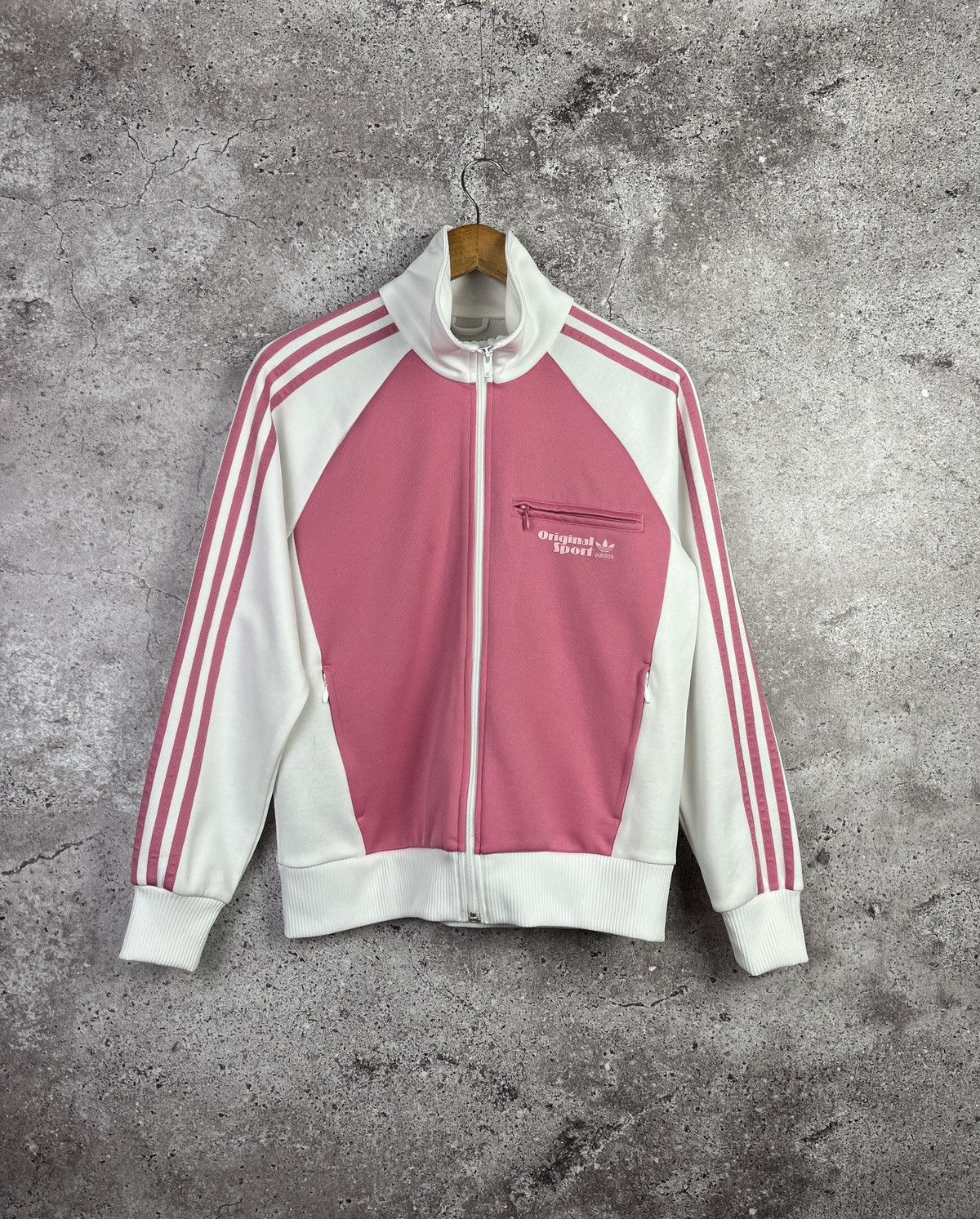 Adidas Adidas Originals Pink White Track Jacket 3 Stripes Y2K ZipUp Size M / US 6-8 / IT 42-44 - 1 Thumbnail