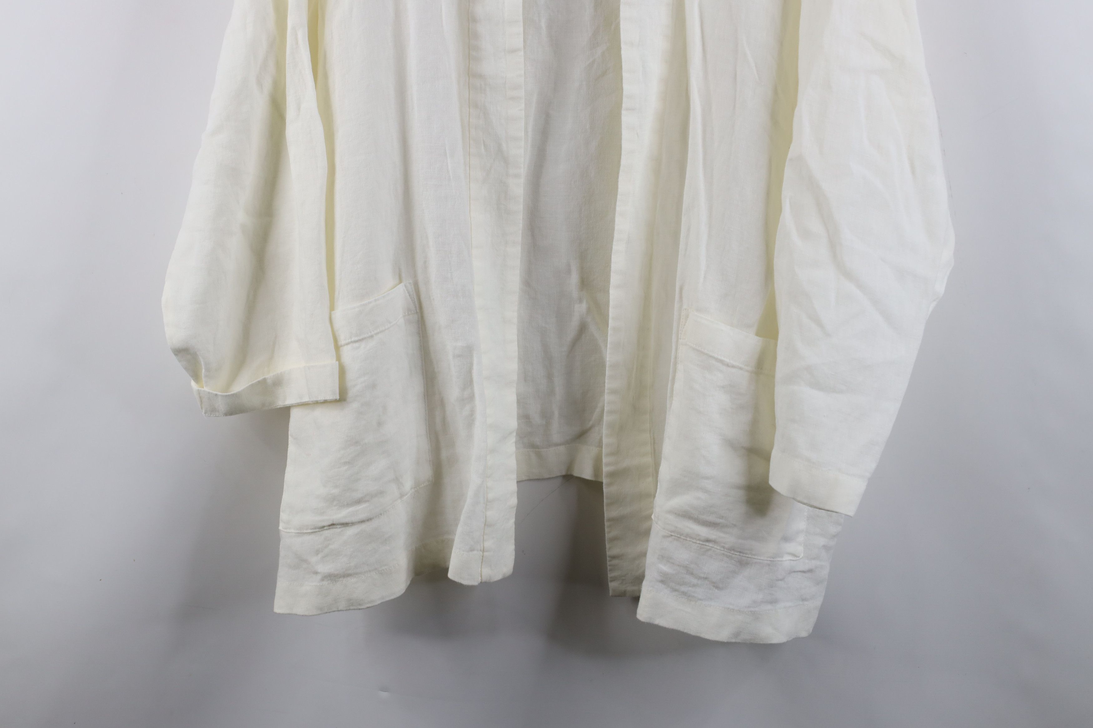 J. Jill × Vintage New J Jill Pure Jill Lined Open Front Cardigan Shirt Cream Size 3XL / US 20-22 - 3 Thumbnail