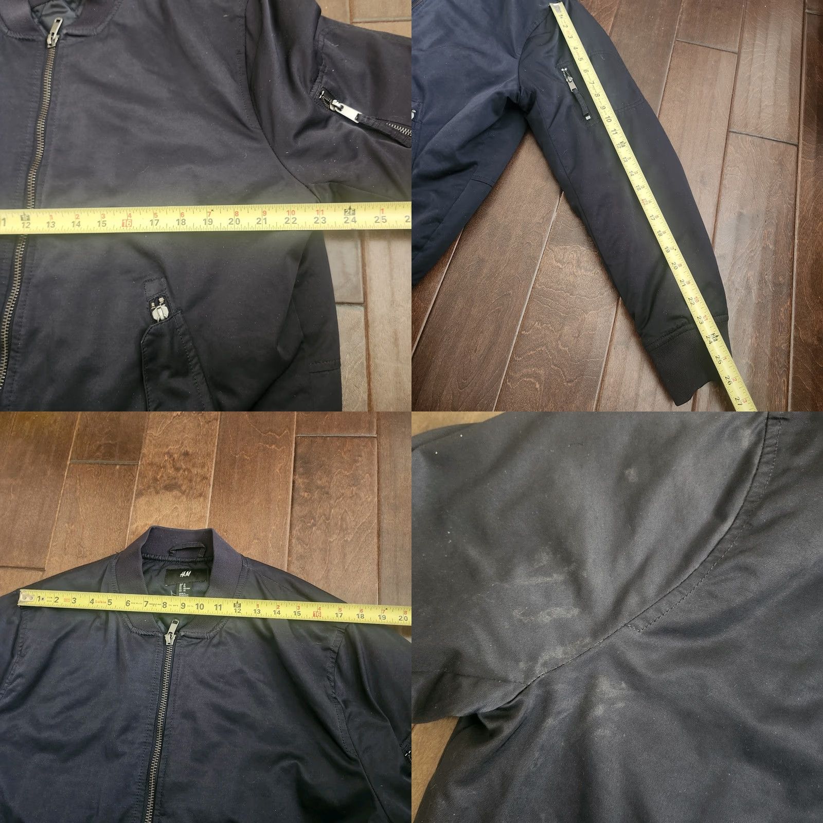 H&M H&M Bomber Jacket Mens XL Black Full Zip (Minor Stains) Size US XL / EU 56 / 4 - 8 Thumbnail
