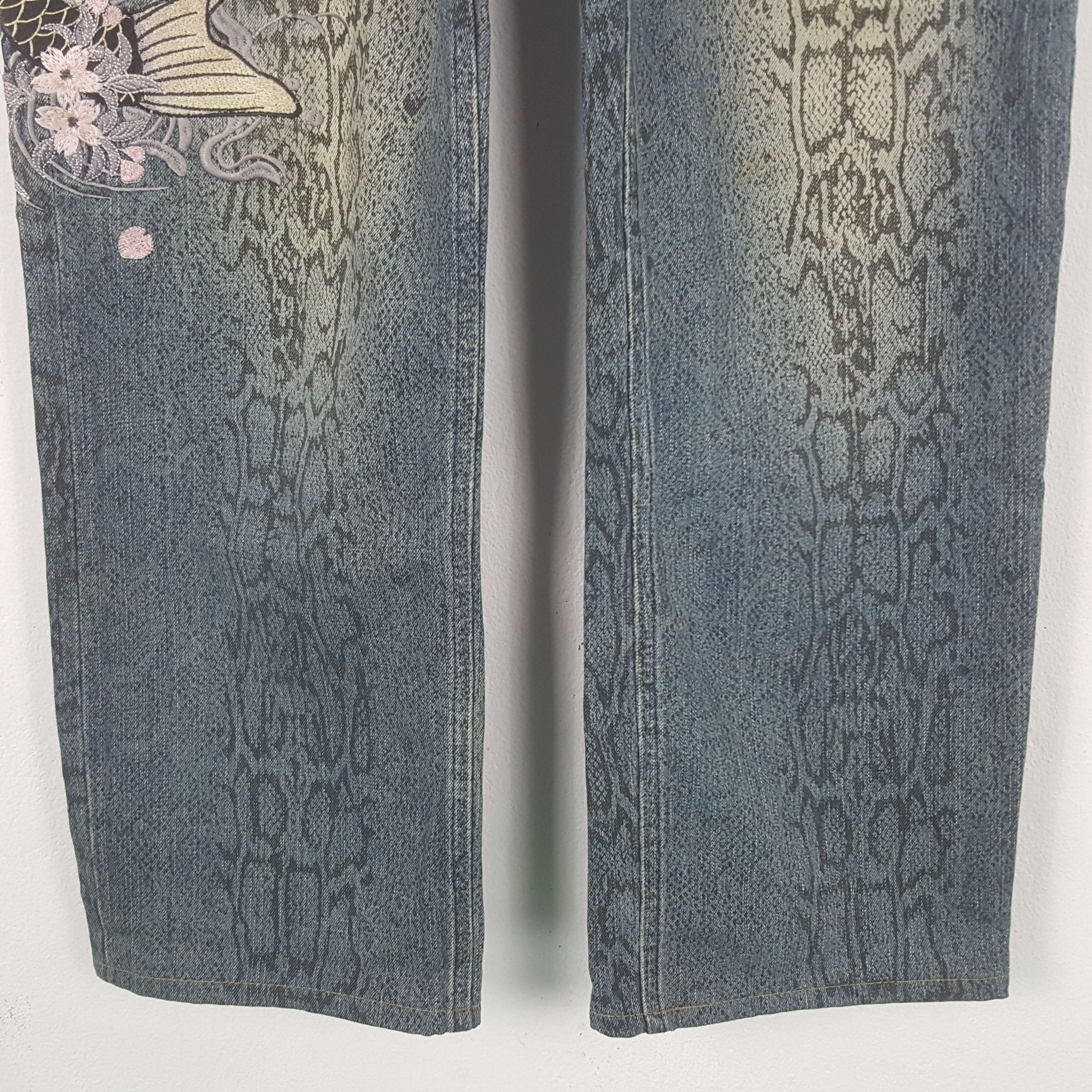 Karakuri Tamashii Vintage Karakuri Tamashi Embroidery Japan Denim Jeans RR22 Size US 32 / EU 48 - 3 Thumbnail
