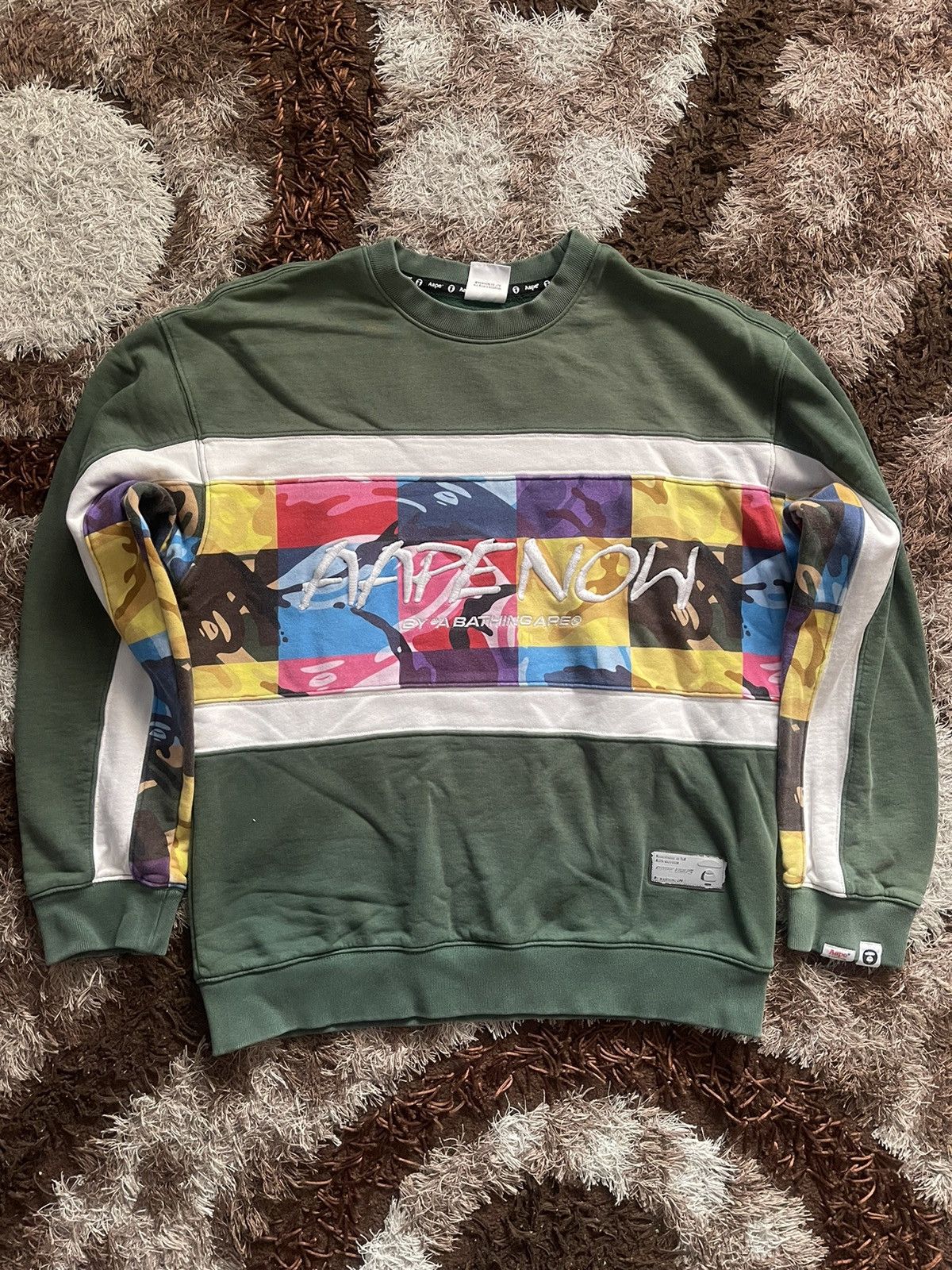Bape 🇯🇵AAPE UNVS BY A BATHING APE EMBROIDERY CREWNECK Size US M / EU 48-50 / 2 - 1 Thumbnail
