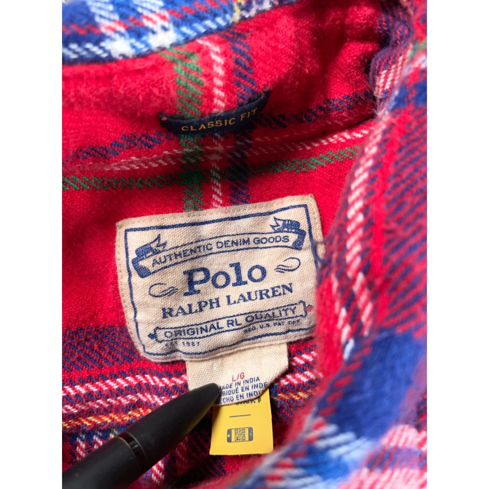 Polo Ralph Lauren VINTAGE Polo Ralph Lauren Flannel Shirt Men Large Red Blue Plaid 90s Grunge Heavyweight Size US L / EU 52-54 / 3 - 3 Thumbnail