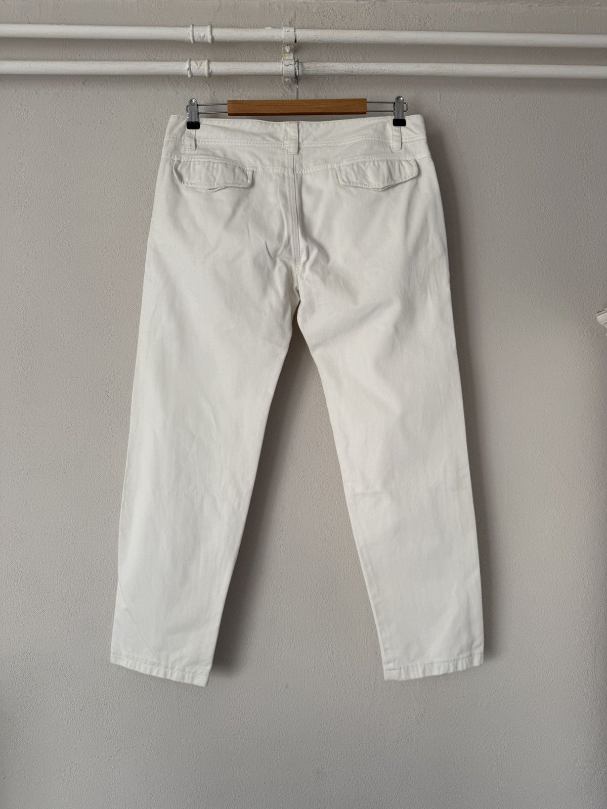 Gucci White Cotton Pants with GG Logo Detail Size US 34 / EU 50 - 10 Thumbnail