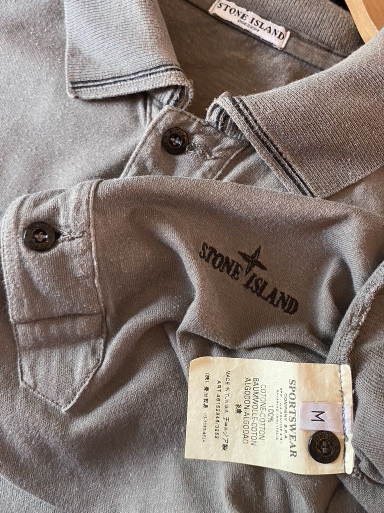 Stone Island SS2007 Vintage Stone Island Corner Spellout Polo Shirt Size US M / EU 48-50 / 2 - 7 Thumbnail