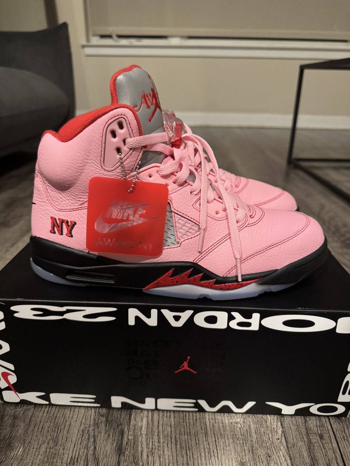 Awake NY × Jordan Brand Awake 5s Arctic Pink Size US 11 / EU 44 - 1 Thumbnail