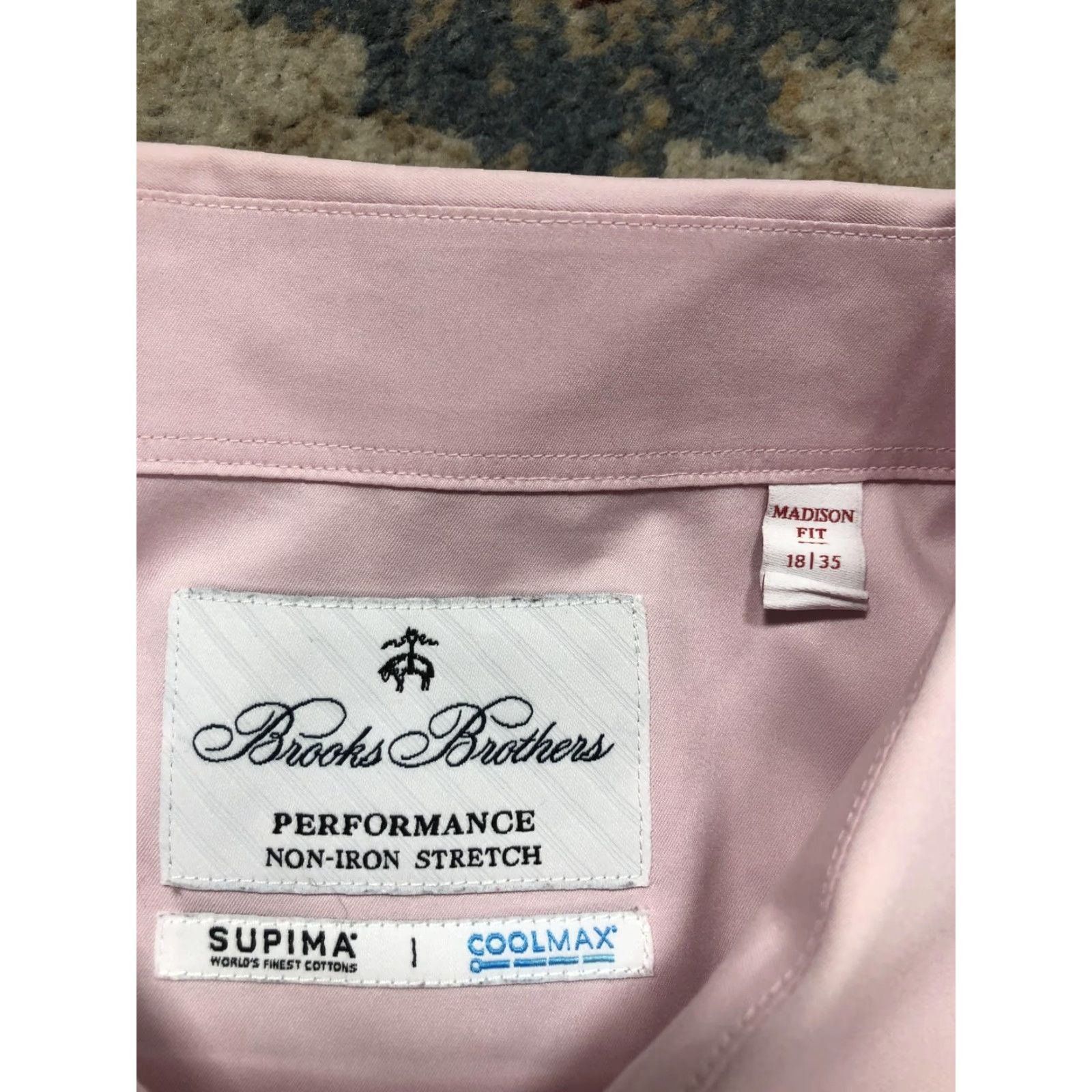 Brooks Brothers Brooks Brothers Dress Shirt Mens 18 35 Pink Performance Non-Iron Stretch Shirt Womens? Size 48R - 7 Thumbnail