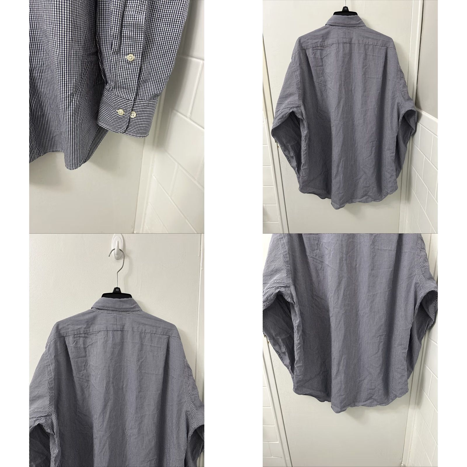 Polo Ralph Lauren VINTAGE Polo Ralph Lauren Philip Shirt Mens 16.5 Blue White Plaid Button Up L/S Dress Shirt Size US XL / EU 56 / 4 - 8 Thumbnail