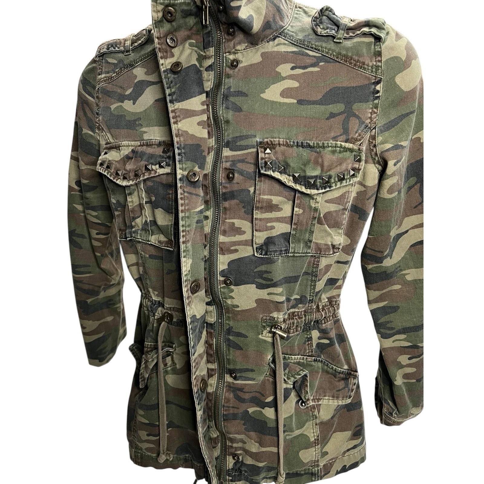Other Women’s Camo Military Utility Jacket Studded Pockets Medium Size M / US 6-8 / IT 42-44 - 15 Thumbnail