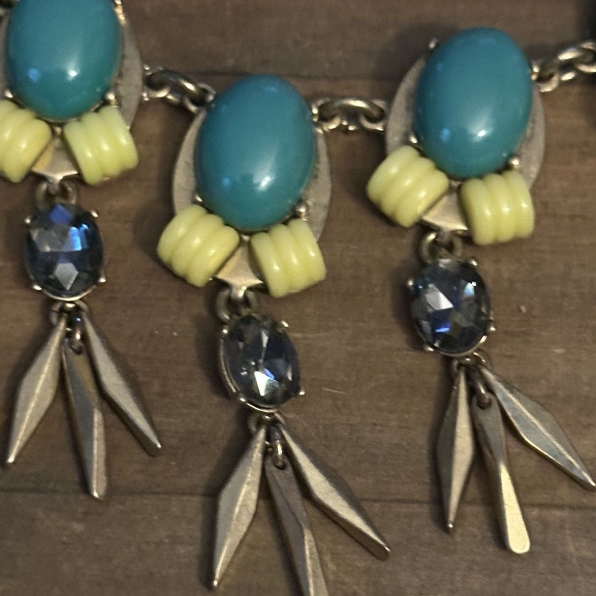 J.Crew J.Crew gold turquoise, yellow and crystal statement necklace Size ONE SIZE - 3 Thumbnail