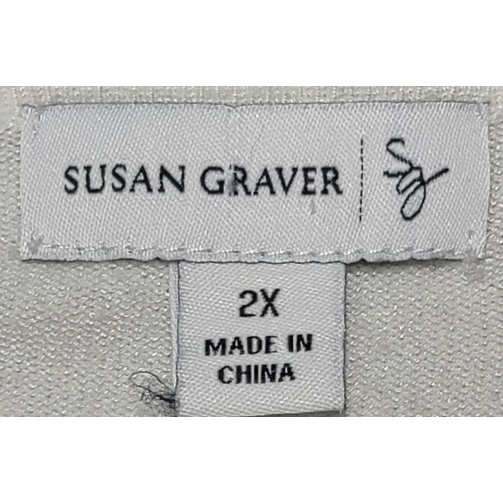 Other Susan Graver White Black Beading Button Cardigan 2X Plus Size XXL / US 16-18 / IT 52-54 - 3 Thumbnail
