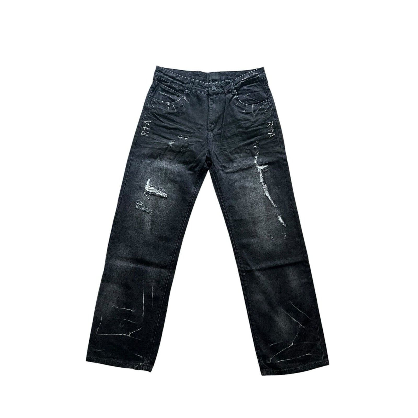Rta RtA Mens Jonas Straight Leg Jeans $245 Black Size 34/32 Size US 34 / EU 50 - 1 Thumbnail