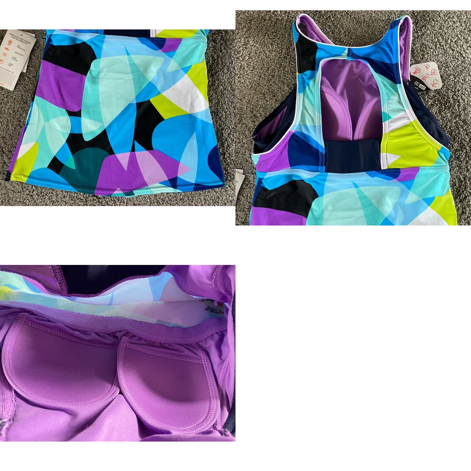 ZeroXposur NWT ZeroXposur Tankini Shirt Women’s XS Multicolor Beach Colorful Sports Sun Smart Pipeline Tankini Shirt Womens XS (6) MSRP 2 Size XS / US 0-2 / IT 36-38 - 8 Thumbnail