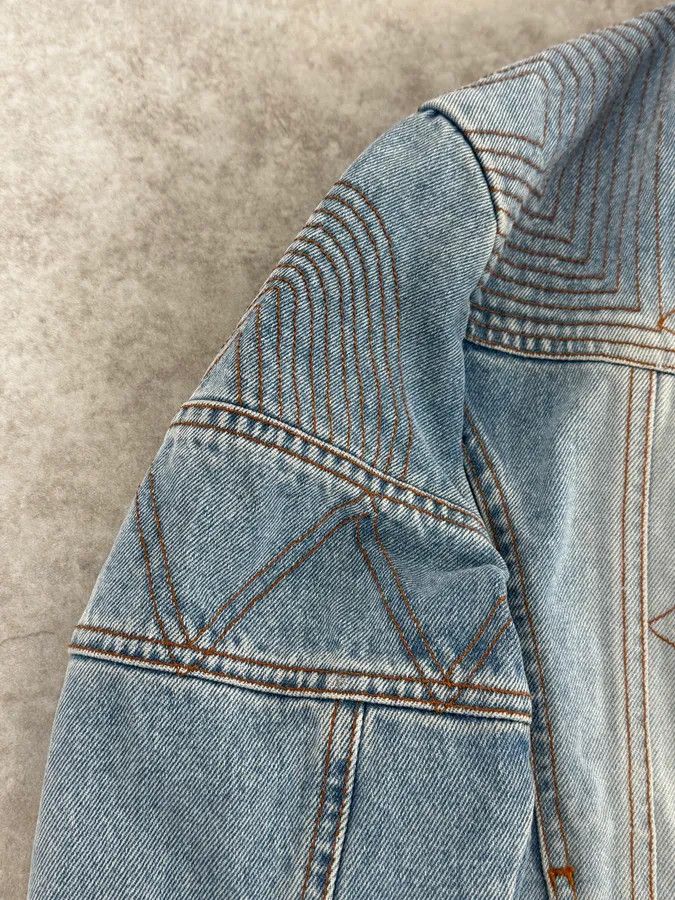 Roberto Cavalli FW2002 Roberto Cavalli Geometrical Blue Denim Jacket Size US S / EU 44-46 / 1 - 8 Thumbnail